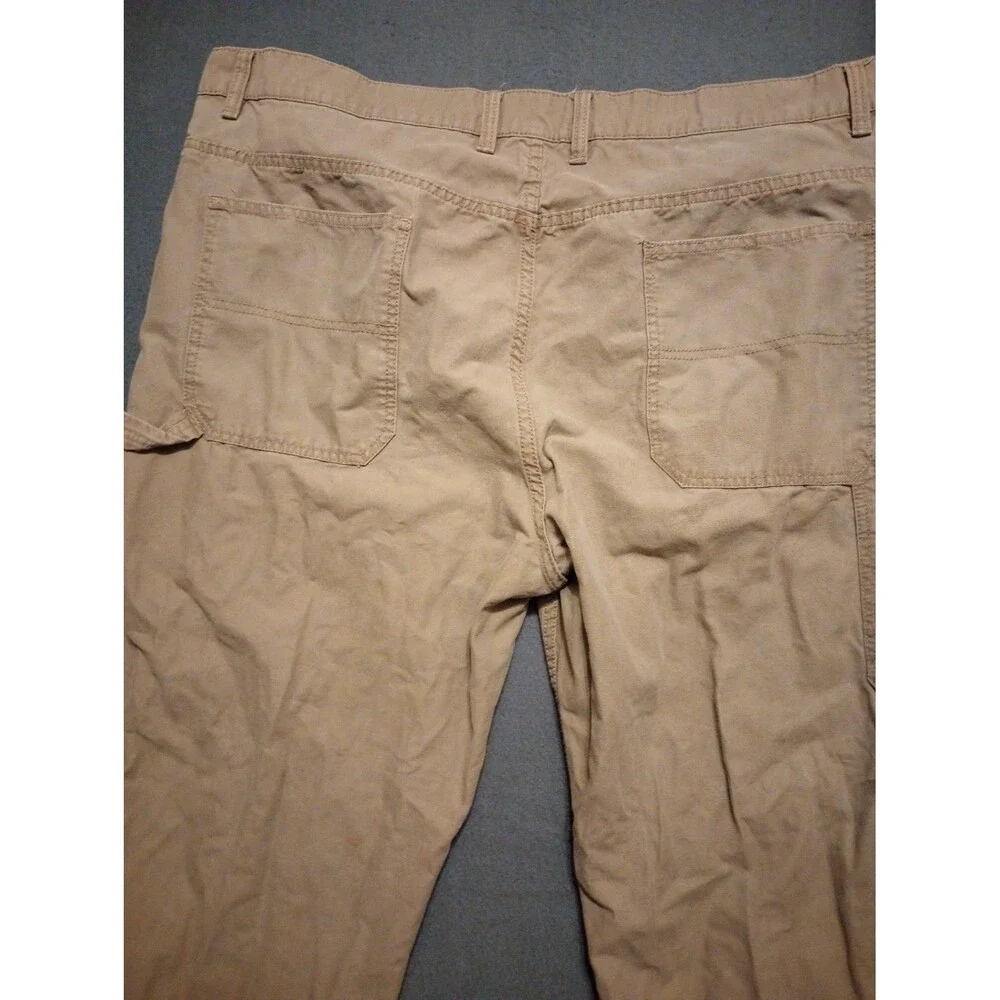 Blue Mountain Carpenter Pants 44x32 Green Canvas Workwear Utility Distressed